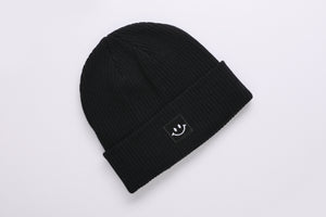Cotton Beanie Happy black