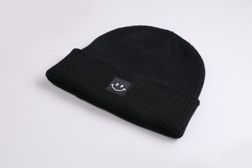 Cotton Beanie Happy black