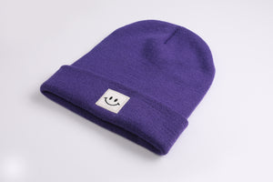 Cuffed Beanie Happy purple