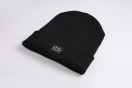 Cuffed Beanie Happy black