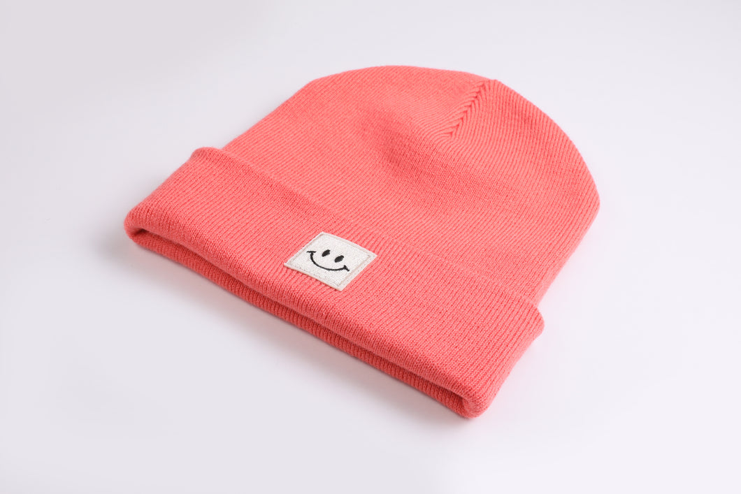 Cuffed Beanie Happy coral
