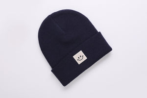 Cuffed Beanie Happy oxford