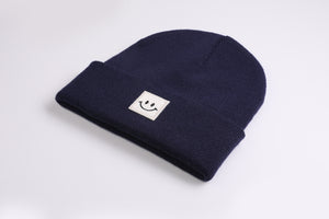 Cuffed Beanie Happy oxford