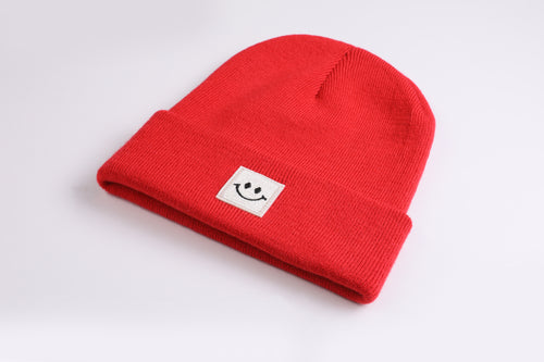 Cuffed Beanie Happy red