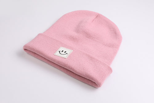 Cuffed Beanie Happy rosa