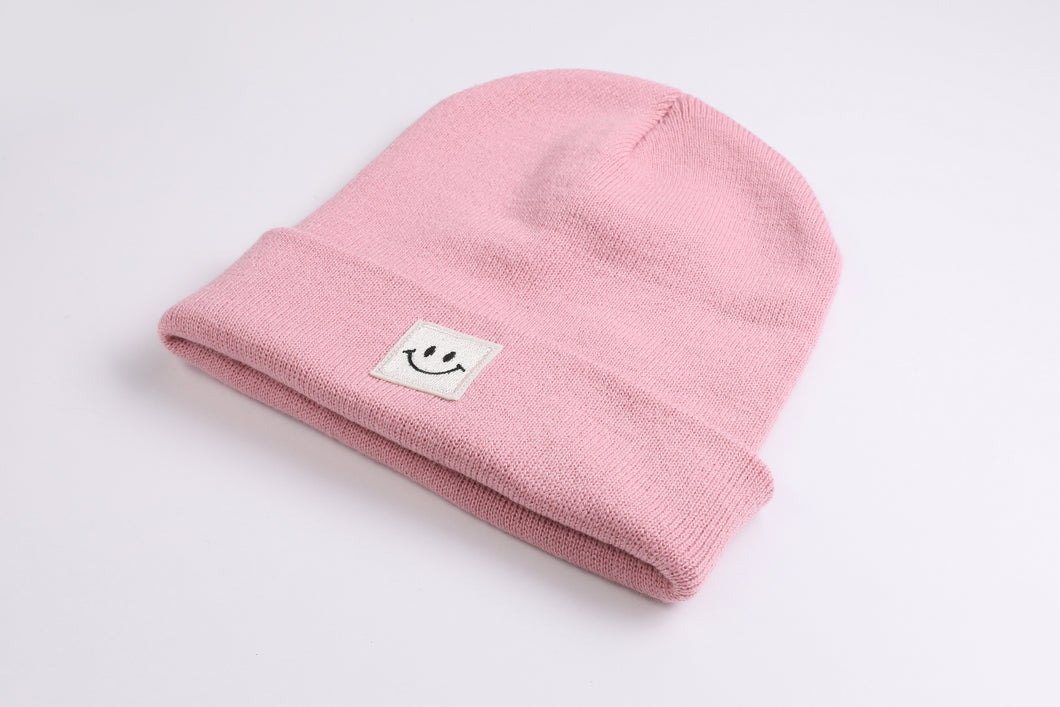 Cuffed Beanie Happy rosa
