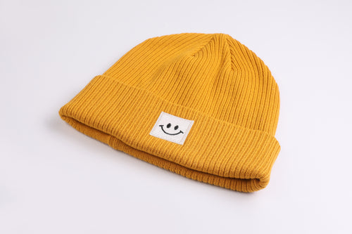 Cotton Beanie Happy mustard