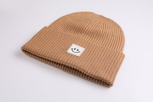 Oversized Strickoptik Beanie Happy biscuit