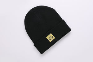 Cuffed Beanie Happy Gold black