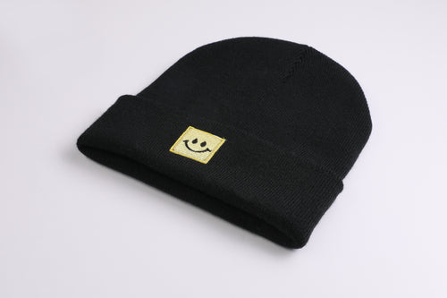 Cuffed Beanie Happy Gold black