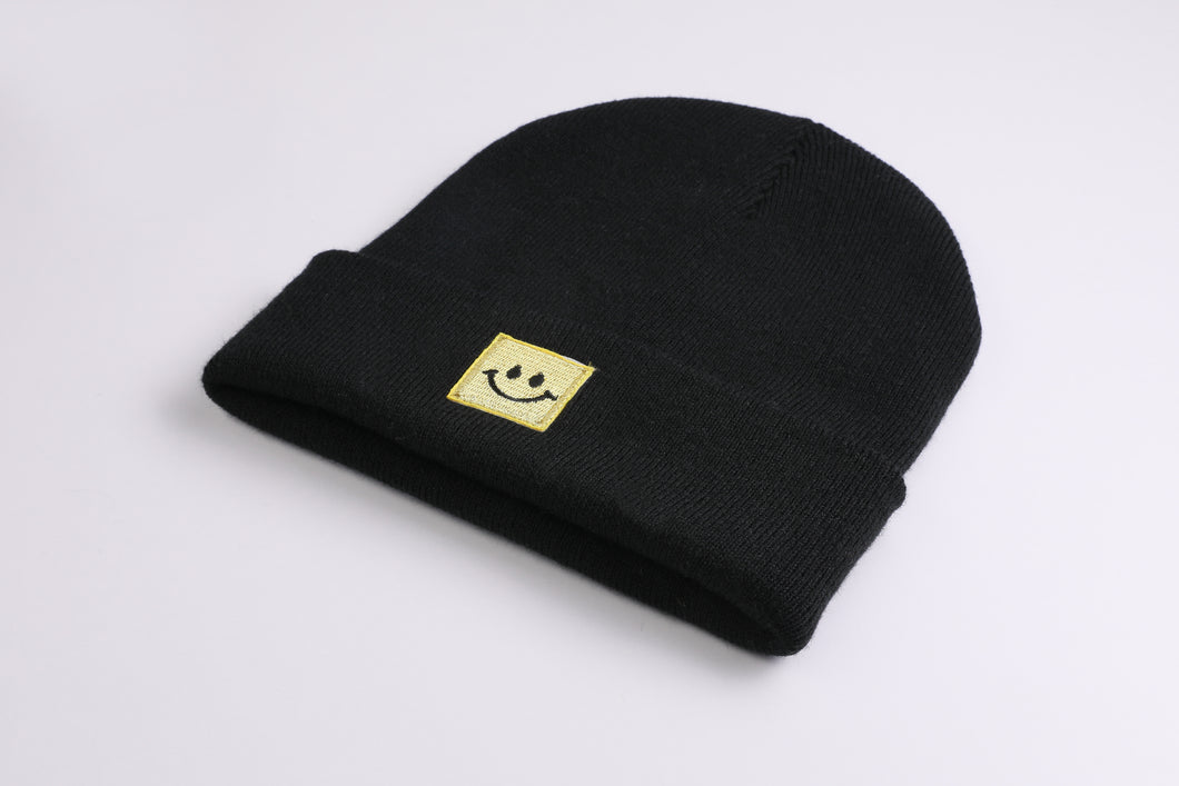 Cuffed Beanie Happy Gold black