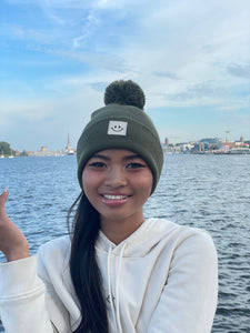 Bommel Beanie Happy khaki