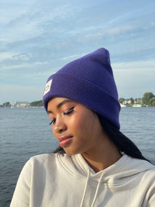 Cuffed Beanie Happy purple